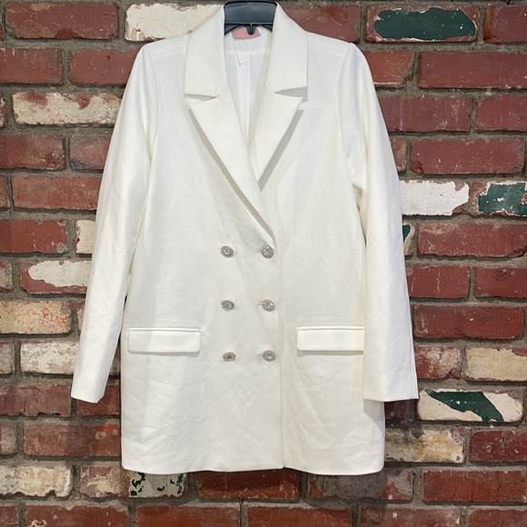 Show me your Mumu Save the Date blazer Dress white size small New - Picture 7 of 12